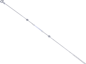 Bílé zlato náramek s destičkou a zirkony 17,5+3cm